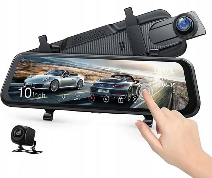 Wideorejestartor w lusterku z kamerą cofania samochodowa 2w1 WIF APLIKACJA zdjęcie 10