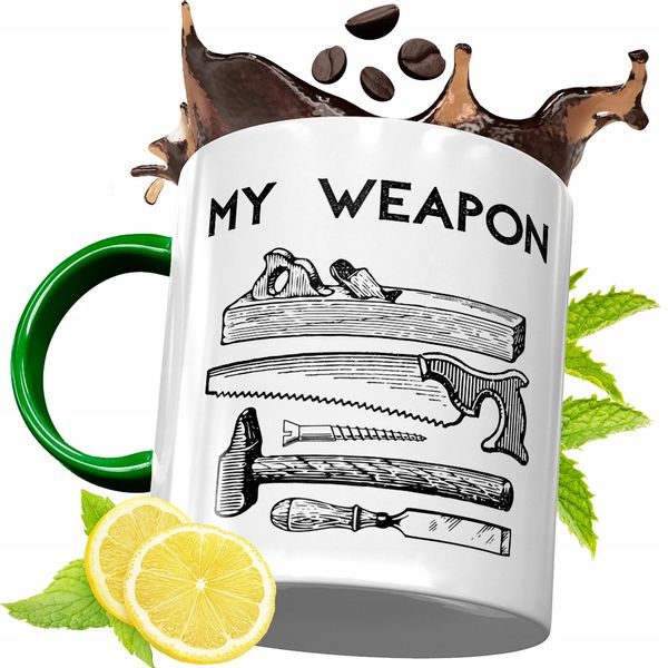 Kubek Zielony Dla Stolarza Na Urodziny Prezent Z Nadrukiem Ze Zdjęciem zdjęcie 1