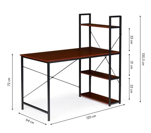 Biurko komputerowe drewniane regał z półkami loft na Arena.pl