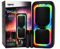 Głośnik karaoke Syste RGB 20W BT z 2 mikrofonami Przenośny bezprzewodowy