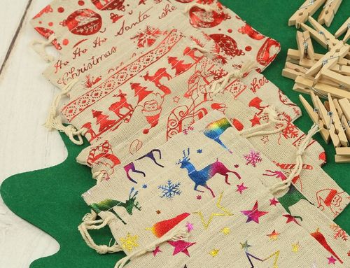 KALENDARZ ADWENTOWY dla DZIECI wiszący WORECZKI 12/16 cm DIY ZESTAW 73 el. na Arena.pl