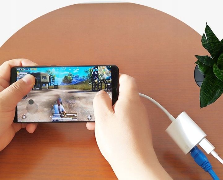 ADAPTER USB-C LAN ETHERNET PRZEJŚCIÓWKA RJ45 PD MacBook Charge ZASILANIE zdjęcie 3