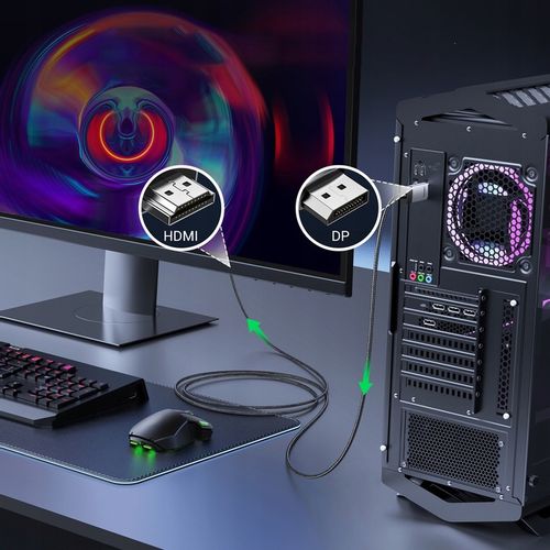 UGREEN KABEL DISPLAYPORT MĘSKI DO HDMI MĘSKI 4K 60Hz PRZEWÓD 1M na Arena.pl