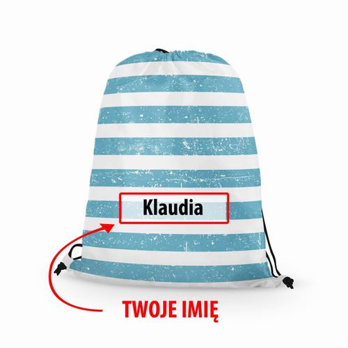 WORKO-PLECAK z Twoim imieniem Niebieskie pasy 076 na Arena.pl