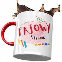 Kubek Czerwony Dla Strażaka Fajowy Strażak Z Nadrukiem Ze Zdjęciem