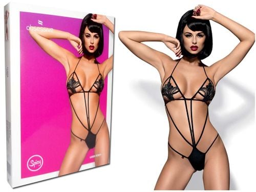 Czarne prowokacyjne body z pasków Obsessive S/M na Arena.pl