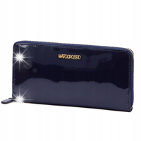 Portfel skórzany damski lakierowany Mato Grosso 0833-32 RFID granatowy