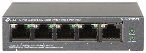 Switch TP-Link 5p TL-SG105PE (5x10/100/1000Mbit, 4xPoE+) na Arena.pl