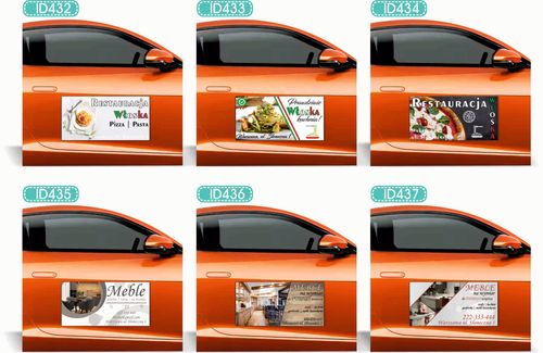 Magnes na samochód reklama magnetyczna 60x30 KIEŁBASA Z GRILLA różne wzory na Arena.pl