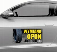 MAGNES na samochód auto MATA MAGNETYCZNA REKLAMA 30x60 CM WYMIANA OPON