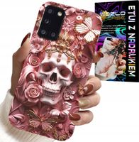 ETUI DO SAMSUNG GALAXY A31 - KOBIECE, MODNE WZORY, CZASZKA W RÓŻE