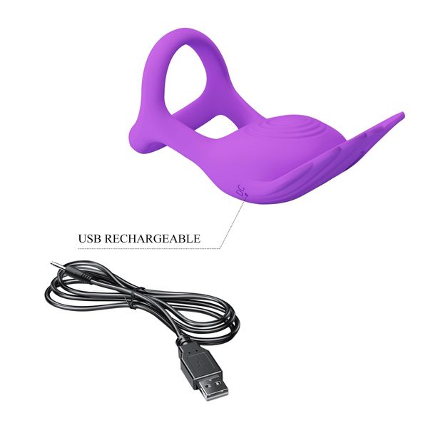 PRETTY LOVE - VIBRANT PENIS RING SILAS Black, 7 vibration functions zdjęcie 10
