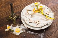 FOTOTAPETA kuchenna WIEŻA EIFFLA KWIATY 395x280