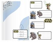 NAKLEJKI NA ZESZYT ZESZYTY NALEPKA 8szt - STAR WARS GWIEZDNE WOJNY + GRATIS