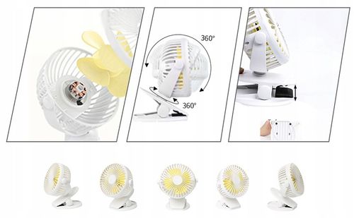 WENTYLATOR DO WÓZKA Z KLIPSEM USB WENTYLATOR DO ŁADOWANIA, WENTYLATOR na Arena.pl