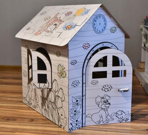 DOMEK Z TEKTURY KARTONOWA KOLOROWANKA DO MALOWANIA na Arena.pl