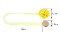 Upinacz dekoracyjny z magnesem kwiatek żółty x2