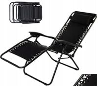 LEŻAK OGRODOWY BASENOWY WYGODNY ZERO GRAVITY CZARNY PREMIUM