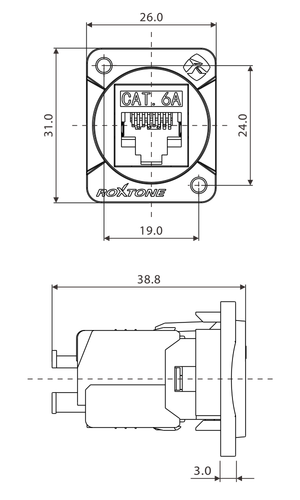 Gniazdo typu RJ45 CAT6 Roxtone RAD-C6A-IDC na Arena.pl