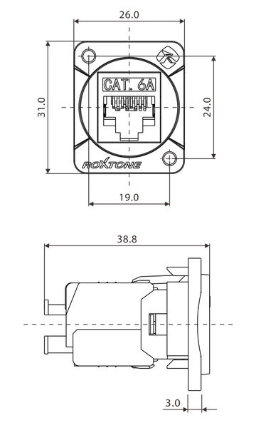 Gniazdo typu RJ45 CAT6 Roxtone RAD-C6A-IDC zdjęcie 5