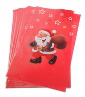 Torebki celofanowe worki foliowe ozdobne ŚWIĄTECZNE MIKOŁAJ 30x50 25 szt.