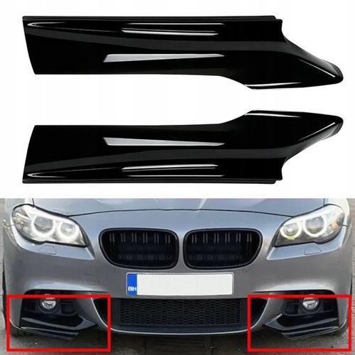 BMW F10 F11 M SPORT FLAPSY CZARNY POŁYSK SPLITTER DOKŁADKA ZDERZAKA PRZÓD na Arena.pl