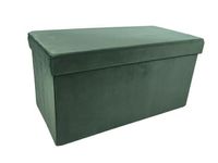 Pufa tapicerowana ze schowkiem PERFECT DUO 60x30x30cm ciemnozielona