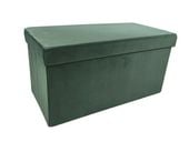 Pufa tapicerowana ze schowkiem PERFECT DUO 60x30x30cm ciemnozielona