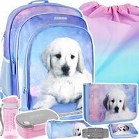 PLECAK TORNISTER SZKOLNY DLA DZIEWCZYNKI Z PIESKIEM PIÓRNIK WOREK BIDON