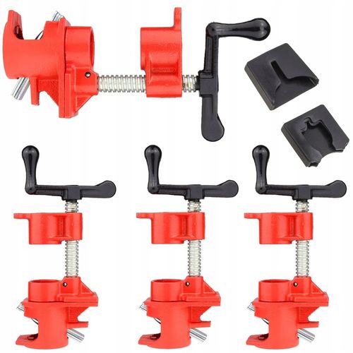4X ŚCISK STOLARSKI RUROWY BEZKOŃCOWY NA RURĘ 3/4" ZACISK NAKŁADKI OCHRONNE na Arena.pl
