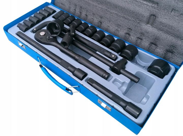 Klucze nasadowe nasadki grzechotka zestaw 1/2" 24el 8-32mm walizka metalowa zdjęcie 10