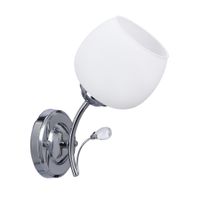 Estar lampa kinkiet chromowy 1x40W E27 klosz biały