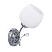 Estar lampa kinkiet chromowy 1x40W E27 klosz biały