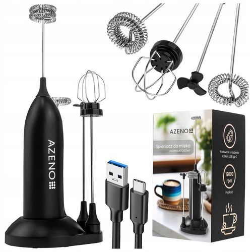 ELEKTRYCZNY SPIENIACZ DO MLEKA RĘCZNY 4W1 MINI UBIJACZKA DO MLEKA KAWY USB na Arena.pl