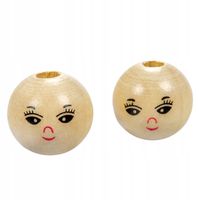 Drewniane koraliki kula BUZIA buźka 14mm 10szt