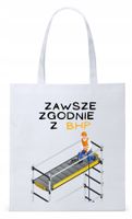 Dla Budowlańca Prezent Torba Eco Biała Shopper Z Nadrukiem Ze Zdjęciem