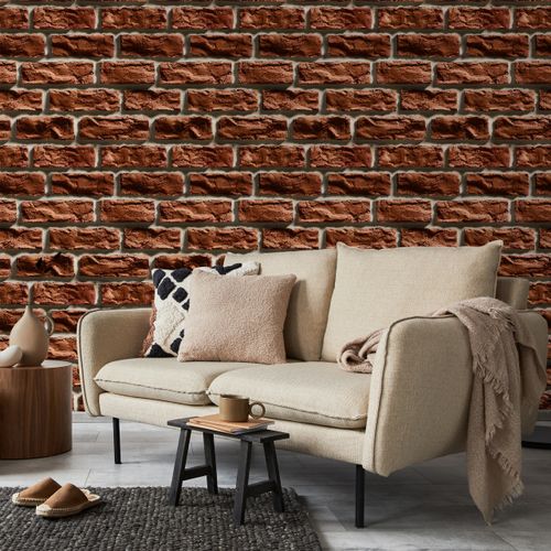 Tapeta Do Salonu CEGLANY Mur Efekt 3D Dekoracja na Arena.pl