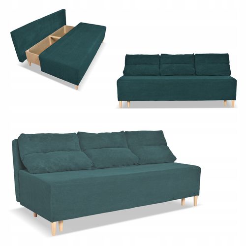 Kanapa sofa KIMO funkcja spania pojemnik Family Meble Anafi zielona sztruks na Arena.pl