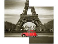 OBRAZ CZERWONY CITROEN 2CV WIEŻĄ EIFFLA