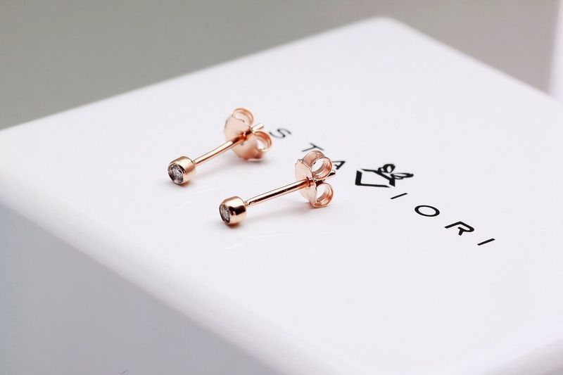 Emaga Złote kolczyki KRD2001 - Diament zdjęcie 6