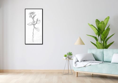 Plakat 50x100cm Kontur Róży na Arena.pl