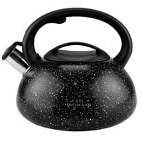 CZAJNIK STALOWY na GAZ CZAJNIK z GWIZDKIEM POKRYWĄ 3L STAL INDUKCJA CZARNY