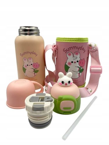 Bidon termiczny 2w1 dla dzieci ze słomka 500ml kubek termiczny dziecięcy na Arena.pl