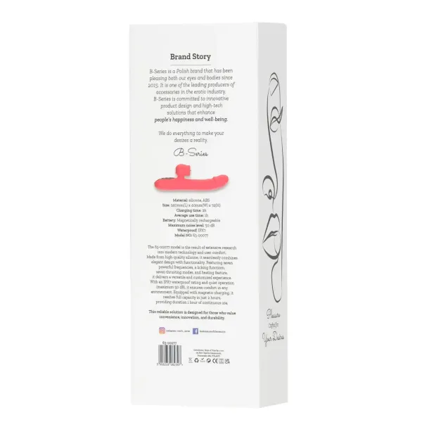 Silicone Vibrator 7 Powerful Modes - Licking, 7 Thrusting Heating, Red zdjęcie 4