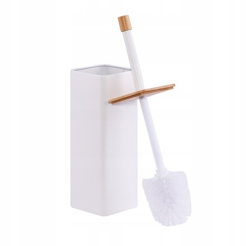 Szczotka do WC łazienki biała wysoka zamknięta z bambusem loft YOKA na Arena.pl
