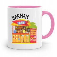 Kubek Różowy Dla Barmana Barman Bar Prezent Z Nadrukiem Ze Zdjęciem