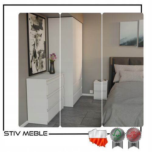 szafka nocna biała loft 30 cm, stolik nocny, nakastlik 2 szuflady na Arena.pl