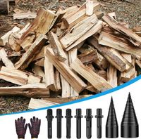 Świder do Drewna Opałowego Wiertło Stożek Łuparka 32 mm 42 mm + Rękawiczki