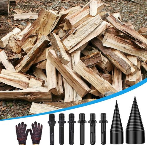 Świder do Drewna Opałowego Wiertło Stożek Łuparka 32 mm 42 mm + Rękawiczki na Arena.pl