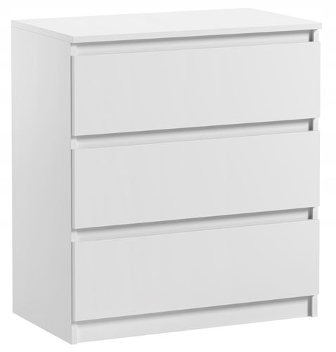 Komoda Do Sypialni Salonu Pari 3 Szuflady 70 x 40 x 77 CM Biały Mat na Arena.pl